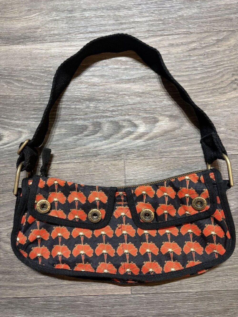 Vintage GAP Baguette Mini Poppy Shoulder Bag Purse Cargo Front Pockets Y2K 00s
